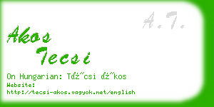 akos tecsi business card